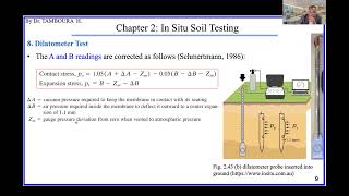 Foundation EngineeringChapter 2 In Situ Soil Testing Part10Dilatometer Test DMT [upl. by Blackburn]