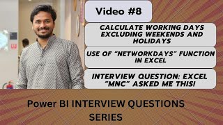 Calculate Working Days Excluding Weekends and Holidays  Excel Interview Question MNC Asked Me This [upl. by Gerardo]