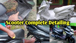 Scooter detailingfoam wash tyre dressing polishing etc  How to detailing Scooter at Home [upl. by Warring]