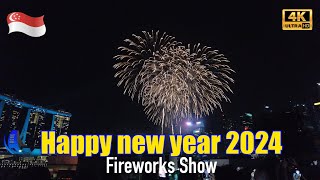 4K 🇸🇬 Happy New Year 2024  Singapore Fireworks Show ShineWalkingTour [upl. by Georgi695]