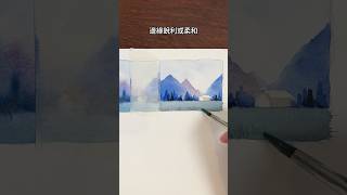 水彩使用濕畫法或乾畫法的對比 watercolor wetonwetpainting 水彩 [upl. by Euqinaj]