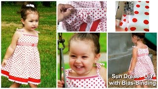 How to sew a Sun Dress  bias binding the Armholes  Sewing Tutorial  Frocks amp Frolics [upl. by Milewski]