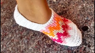 👉 COMO HACER PANTUFLAS A CROCHET PARA MUJER PASO A PASO 👈 [upl. by Latreece]