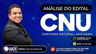 ANÁLISE DO EDITAL CNU  PROF° VINÍCIUS RODRIGUES [upl. by Paradies]