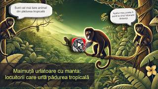 Maimuță urlatoare cu mânață Locuitori urlători ai pădurii tropicale [upl. by Einnej]