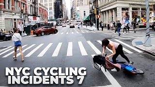 NYC Cycling Incidents Compilation 7  Road rage Jaywalking Unattended Kids Horse Pee Close Calls [upl. by Nudd]