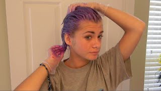 Dying My Hair Pastel Purple  Toning Blue Hair  HeyThereImShannon [upl. by Llesirg]