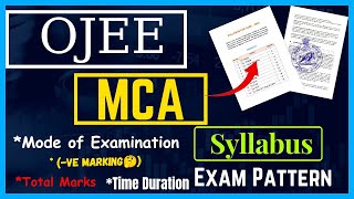 OJEE MCA Syllabus 2024 Details Analysis  All About OJEE MCA 2024  OJEE MCA Preparation [upl. by Wurst]