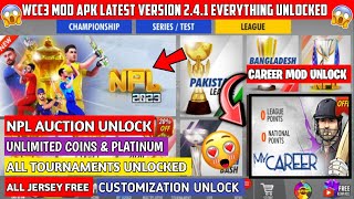 Wcc3 Mod Apk Latest Version 241  Wcc3 Mod Apk Unlocked Everything  Wcc3 Npl Auction Unlock 🔓 [upl. by Anavoj]