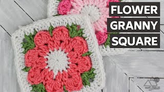 How to Crochet FLOWER Granny SQUARE [upl. by Llij]