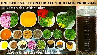 How to prepare herbal hair oil for faster hair growth at home in TamilDIY Homemade Herbal Hair Oil [upl. by Yttel556]