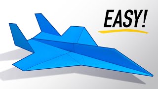 BEST Jet Paper Plane Flies 100 FEET Easy — How to Make SU27 [upl. by Yentnuoc]