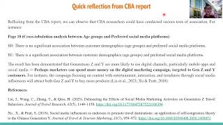 CBA Report Reflection Part 1 [upl. by Ran]