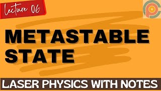 What is metastable state in laser [upl. by Letnahc575]