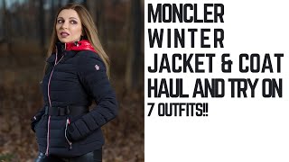 MONCLER DOWN JACKET COAT HAUL AND TRY ON [upl. by Goode]