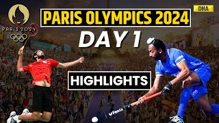 Paris Olympics 2024 Day 1 Highlights Indian Hockey Team SatwikChirag Manu Bhaker Shine I India [upl. by Ailad]