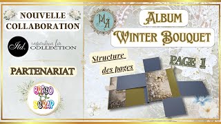 🌼 ALBUM WINTER BOUQUET  DOUBLE COLLABORATION itdcollection bricoetscrap tuto album scrap [upl. by Magnolia]