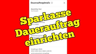 Sparkasse Dauerauftrag einrichten Anleitung online Dauerauftrag Sparkasse [upl. by Omlesna]