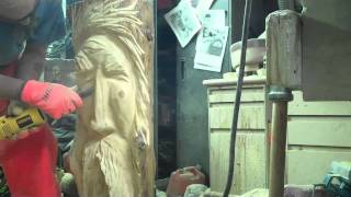 Chainsaw Carving a Woodspirit by John Melo [upl. by Nimajeb]