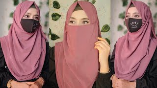 Easy School Hijab Tutorial With And Without Niqab  Simple Hijab Styles For School College Girls [upl. by Bbor]