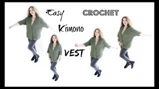 Easy Crochet Kimono Vest [upl. by Letnoj951]