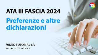 Ata terza fascia 2024 come inserire le preferenze e altre dichiarazioni  VIDEO TUTORIAL 67 [upl. by Gearhart]