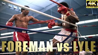 George Foreman USA vs Ron Lyle USA  KNOCKOUT Boxing Fight  4K Ultra HD [upl. by Glaab]