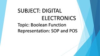 D13 Minterm and Maxterm SOP and POS [upl. by Eissat]