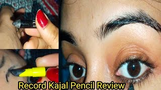 Black Kajal Review 😱 from Record Kajal PencilBeginner friendly Videohow to kajalmakeover [upl. by Mehelhteb946]