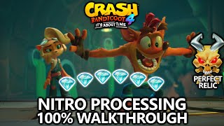 Crash Bandicoot 4  100 Walkthrough  Nitro Processing  All Gems Perfect Relic [upl. by Towroy270]