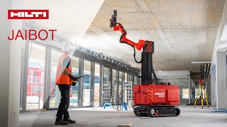 INTRODUCING a new construction robot Hilti JAIBOT for construction automation of overhead drilling [upl. by Atteuqahc264]