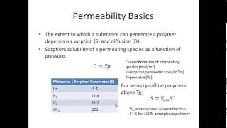 Topic 6 Polymer Permeability Part 1 [upl. by Mittel494]