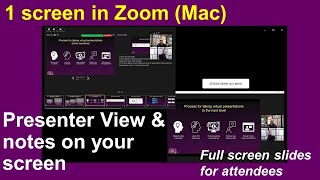 1 screen in Zoom on Mac you see notes in Presenter View audience sees full screen slides [upl. by Nov]