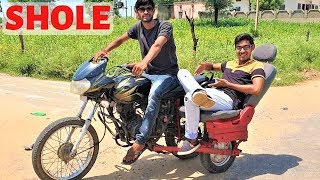 CAR SEAT FIT IN BIKE  जय वीरू SHOLEY वाली बाइक बनाई  Blade XYZ [upl. by Jareb]