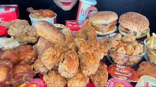 ASMR EATING KFC FRIED CHICKENKFC BURGERDOUBLE DOWNGRILLED CHICKEN [upl. by Dichy]