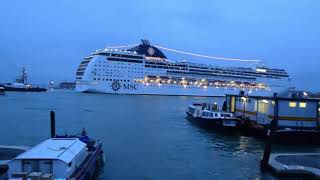 MSC Lirica Cruise Ship sailing in to Venice Italy [upl. by Rozamond]