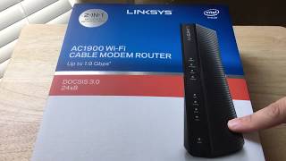 Linksys CG7500 AC1900 DualBand Modem WiFi Router Unboxing 8517 [upl. by Atenik]