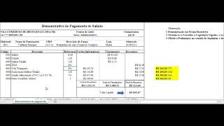 eSocial Modelo de Demonstrativo em Folha de Pagamento com Verbas Informativas [upl. by Thorner]