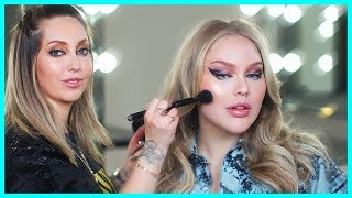 LADY GAGAS MAKEUP ARTIST DOES MY MAKEUP  ft Sarah Tanno [upl. by Pinckney]