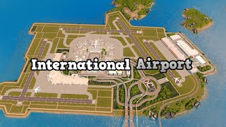 International Airport on an island in Cities Skylines  No Mods  Sunset Harbor DLC  Ep 25 [upl. by Aiasi]