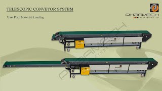 Telescopic Conveyor System  Pharmech Engineering Company  Material Loading  Pharma Machine [upl. by Malcolm38]