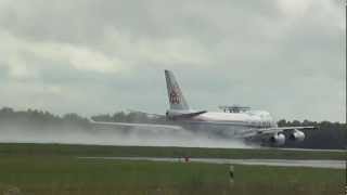 CARGOLUX B747400 DEPARTURE AT FINDEL AIRPORT LUXEMBOURG 2012 [upl. by Gabby]