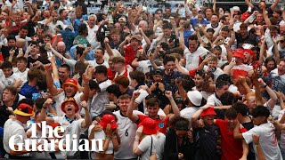 England fans wildly celebrate Bellingham and Kane goals against Slovakia [upl. by Katherina479]