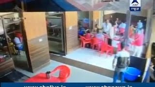 Earthquake CCTV camera captures people run out of a restaurant in Amritsar [upl. by Lyndell262]