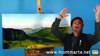 Art Lesson How to Paint Blue Mountain using Oil Paint [upl. by Figge]