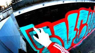 GRAFFITI  Throw Up Bombing  Daytime Rooftop  Raw Footage [upl. by Havens]