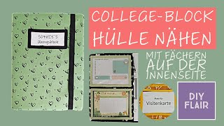 Collegeblock Hülle nähen  Nähen für die Schule  Geschenk nähen  schnell was nähen  Nähprojekt [upl. by Allenrad154]