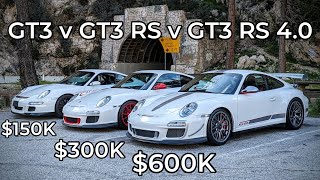 Porsche 9971 GT3 vs 9972 GT3 RS vs 9972 GT3 RS 40  Head to Head Review [upl. by Adnilym]