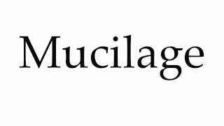 How to Pronounce Mucilage [upl. by Fishbein806]