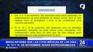 ¡Atención Minsa reprogramará citas médicas en Lima durante el foro APEC 🏥✨ [upl. by Kerns]